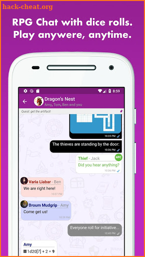 mRPG - Chat with dice rolling screenshot