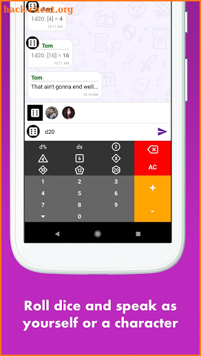 mRPG - Chat with dice rolling screenshot