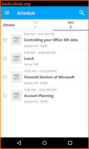 MSFT Events screenshot