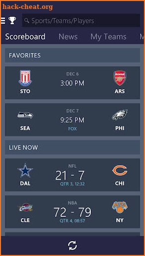 MSN Sports - Scores & Schedule screenshot