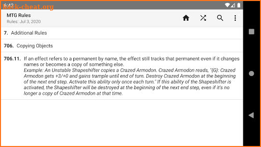 MTG Rules screenshot