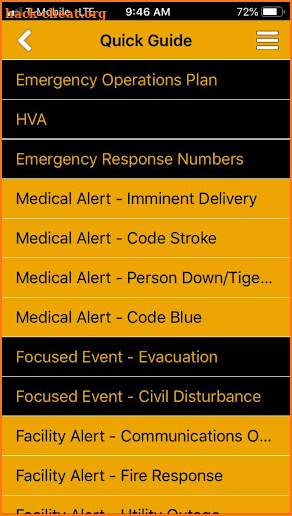 MU HC Emergency Management screenshot