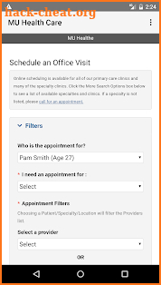 MU Health Care screenshot