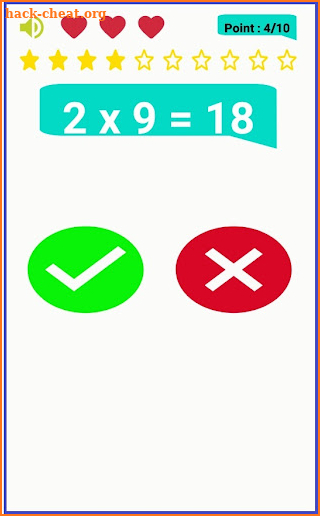 Multiplication table screenshot