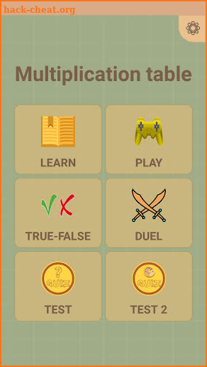 Multiplication table learning and challenge app screenshot