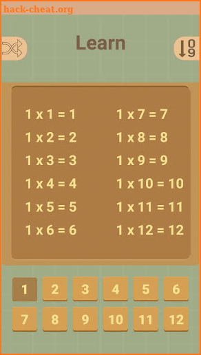 Multiplication table learning and challenge app screenshot