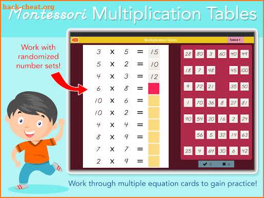 Multiplication Tables - Montessori Math for Kids! screenshot