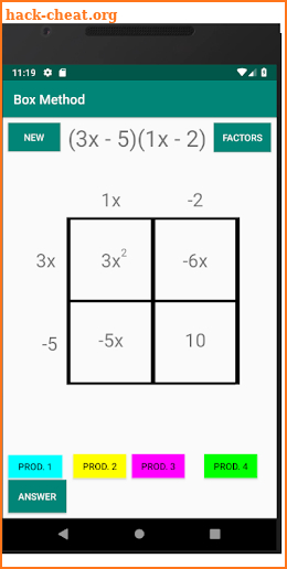 Multiplying Binomials - Multiple Representations screenshot