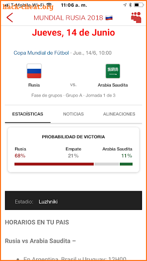 Mundial 2018 screenshot