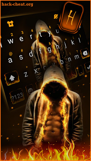 Muscle Fire Man Keyboard Theme screenshot