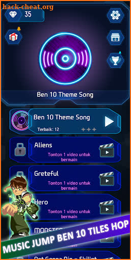 Music Jump BEN 10 Tiles Hop screenshot