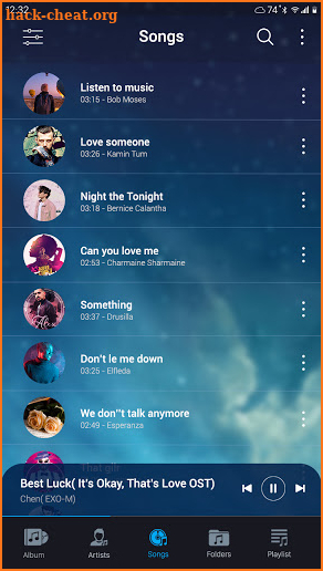 Music player screenshot