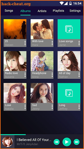 Music player screenshot