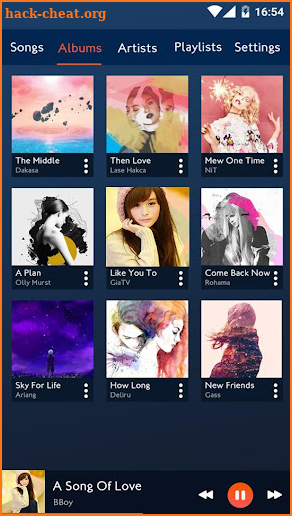 Music player screenshot