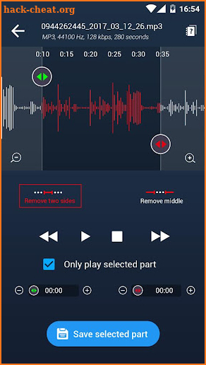 Music player screenshot