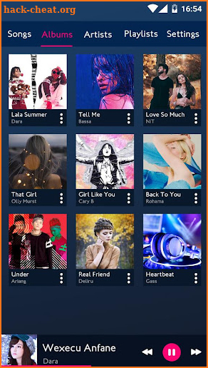 Music player screenshot