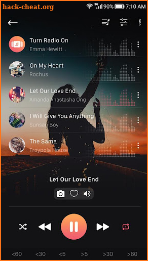 Music player screenshot