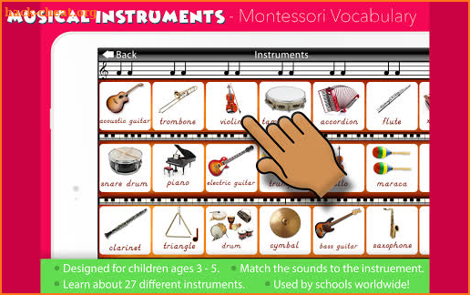 Musical Instruments - Montessori Vocabulary screenshot