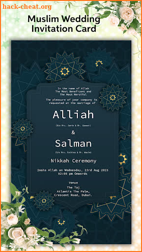 Muslim Wedding Card Maker 2023 screenshot