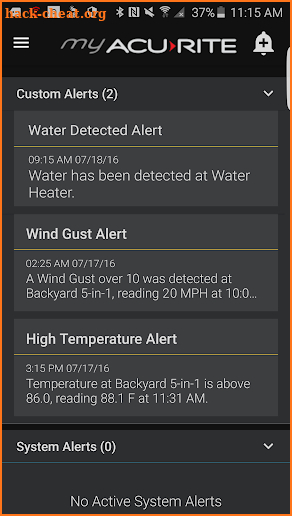 My AcuRite screenshot