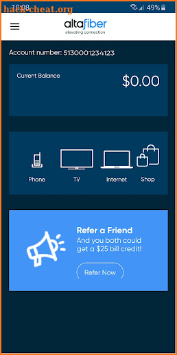 My altafiber screenshot