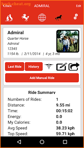 My AQHA Ride screenshot