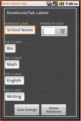 My Binder: Tabbed Notes screenshot