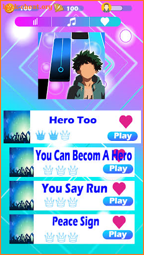 My Hero Academia Piano Tiles screenshot