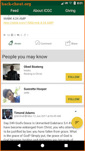 My ICGC App screenshot