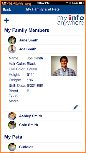 My Info Anywhere screenshot