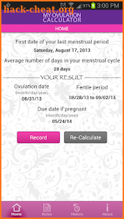 My Ovulation Calculator screenshot