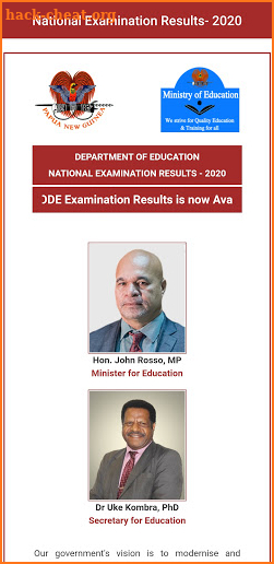 My PNG Exam Results screenshot