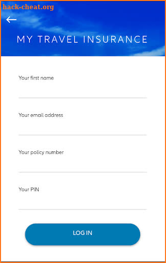 My Travel insurance screenshot