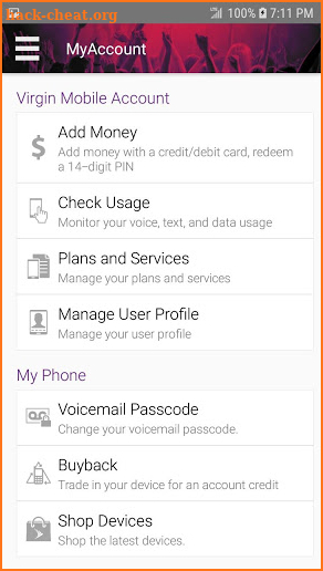 My Virgin Mobile screenshot