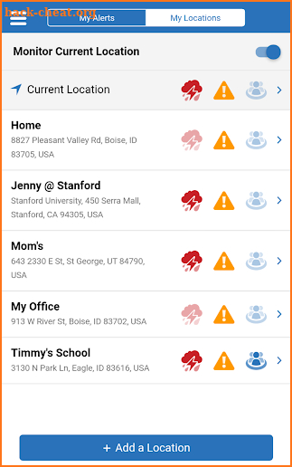 myAlerts screenshot