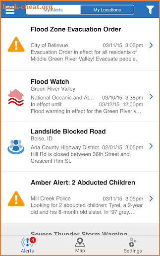 myAlerts screenshot