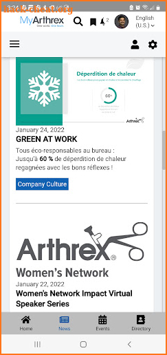 MyArthrex Intranet screenshot