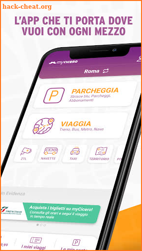 myCicero-parcheggio, biglietti, orari treno, bus screenshot