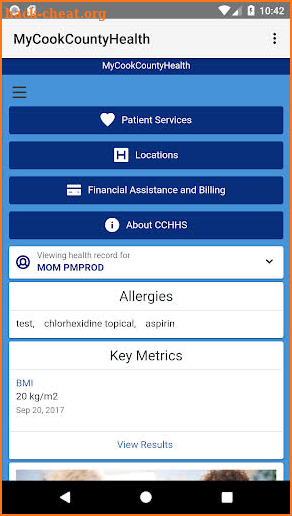 MyCookCountyHealth screenshot