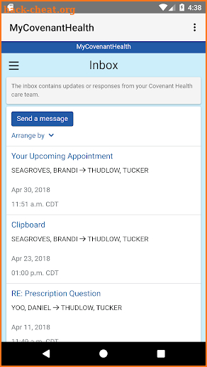 MyCovenantHealth screenshot