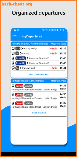 myDepartures - Public Transport Timetable screenshot