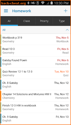 myHomework Student Planner screenshot