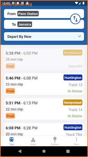 myLIRR screenshot