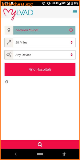 MyLVAD Hospital Locator screenshot