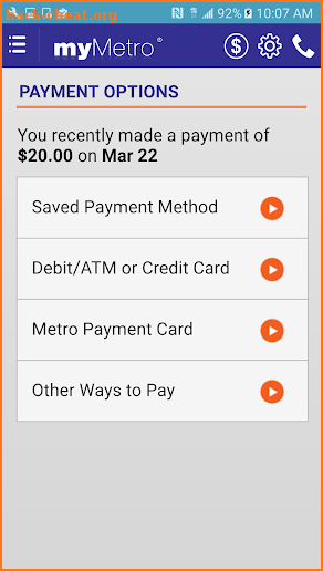 myMetro screenshot