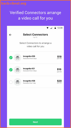 mynameis. pay-to-pitch app screenshot