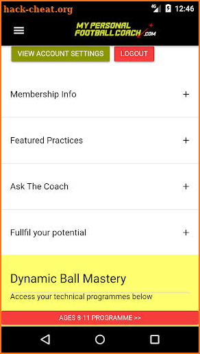 MyPersonalFootballCoach screenshot