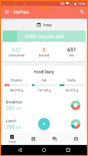 MyPlate Calorie Tracker screenshot