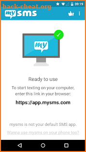 mysms SMS Text Messaging Sync screenshot