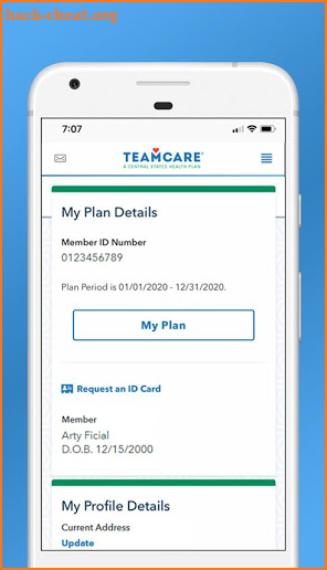 MyTeamCare.org screenshot